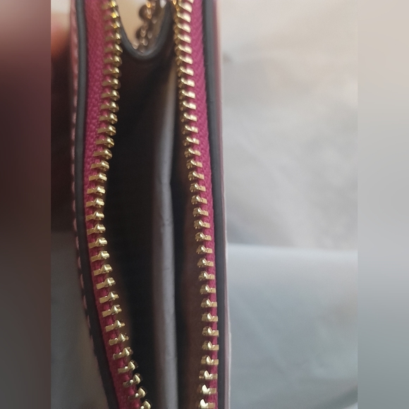 NEW COACH Lacy Crossbody/Hand Bag With ID Card Case,& Wristlet In Khaki/Cerise - Picture 10 of 12